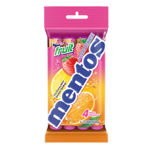 Mentos weich und kaubar Fruit Geschmack Bonbonrolle, 14 Stück (Packung mit 4) (importiert aus Israel)