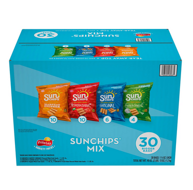 Frito-Lay SunChips Sortiment Packung Vollkorn-Chips, 30 Stück