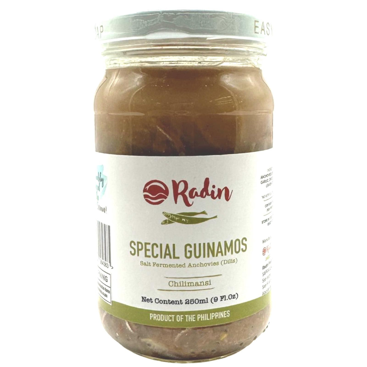 Radin – Special Guinamos – Salzfermentierte Sardellen (Dilis) – Chilimansi – 250 ML