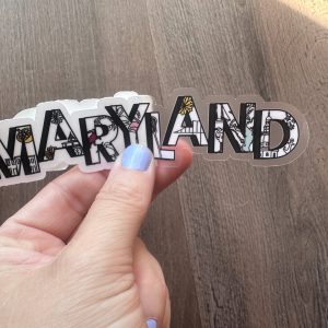 die Buchstaben mdn – maryland icons klar Vinyl Aufkleber