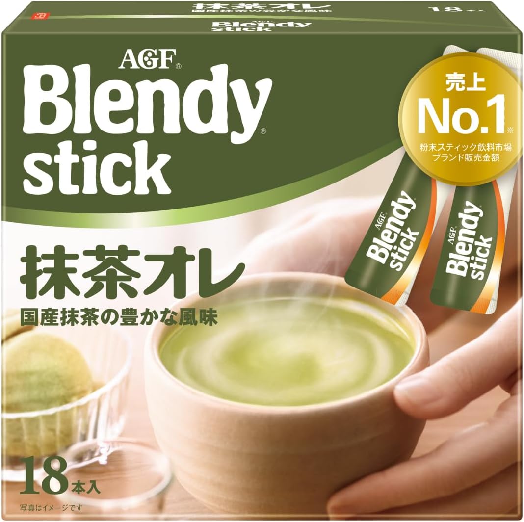 AGF Blendy Sticks Matcha Olei Puder Matcha 18 Stück Hergestellt in Japan – Tokyo Sakura Mall