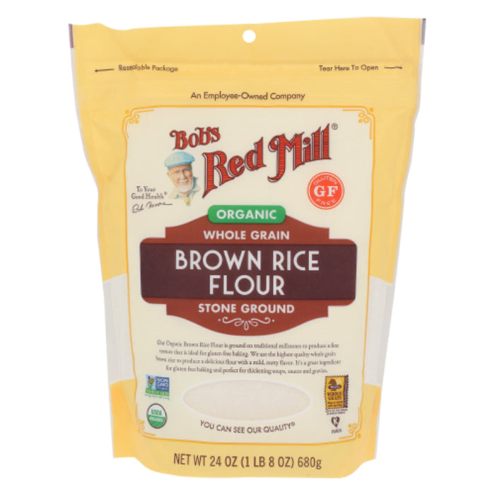 Bob's Red Mill Mehl, Reis, Braun, Bio, 24 Oz – 4er Packung