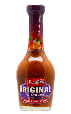 Bunsters Original 8/10 Hitze Chilisauce, 8oz