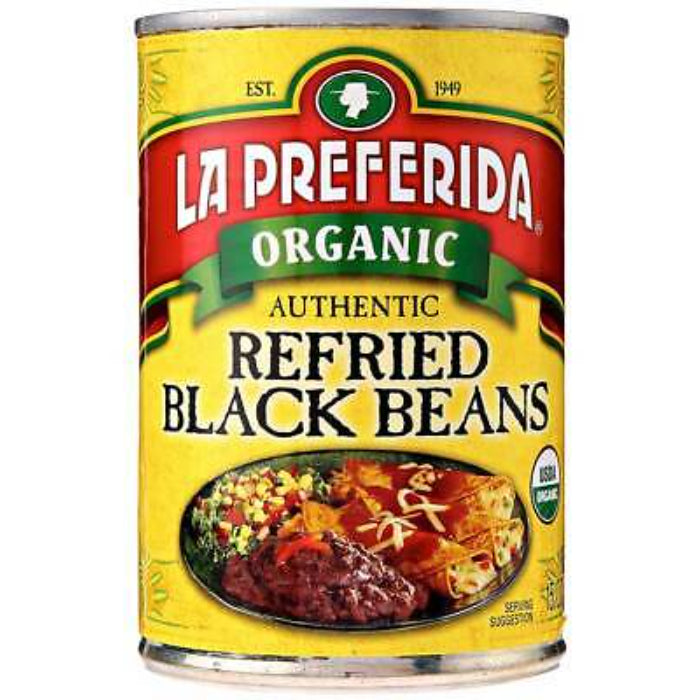 La Preferida Refried Schwarz Beans Bio, 15 Oz – Packung mit 12 Stück