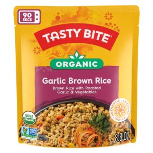Tasty Bite Reis braun gerösteten Knoblauch 8,8 Unzen – Packung mit 6