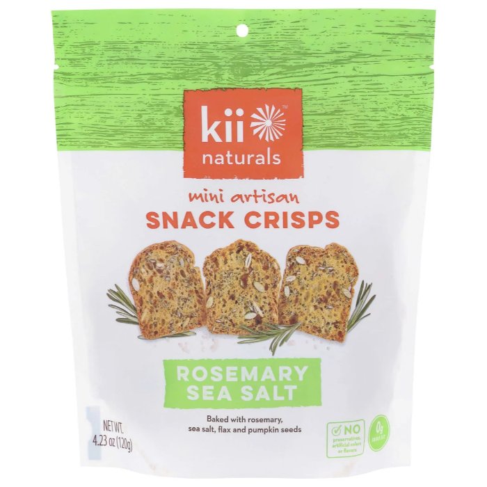 Kii Naturals – Crisps Rosmarin Meersalz 4.23 Oz – Packung mit 12