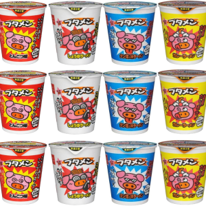Oyatsu Company Butamen 4 Flavors 12-Cup Instant-Ramen-Sortimentpackung (Tonkotsu, gesalzene Zunge, Sojasauce, Curry) – in Japan – Tokyo Sakura Mall