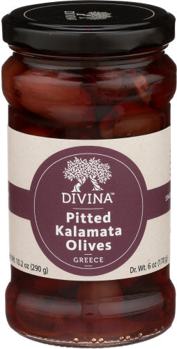Divina Oliv Kalamata Pitted, 6 Oz – Packung mit 6 Stück