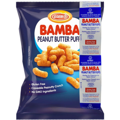 Osem Bamba Erdnussbutter Puffs, koscher für Passah, glutenfrei, 7 oz