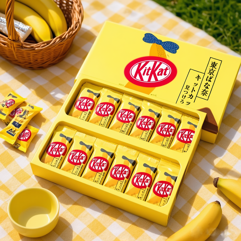 Tokyo Banane KitKat “Mii-tsuketa” 12 Stück Geschenkset – Hergestellt in Japan – Tokyo Sakura Mall