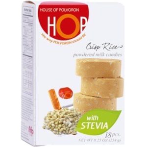House of Polvoron – HOP – Crisp Reis mit Stevia – Milchbonbons in Pulverform – 18 Stück – 234 g