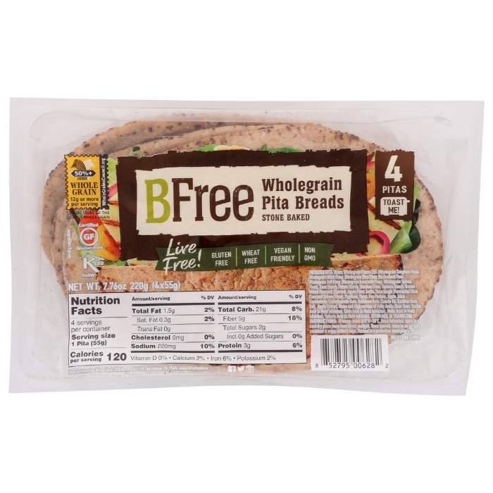 BFree – Glutenfreies Vollkorn-Pita-Brot, 7.76oz – Jetzt bei PlantX kaufen!