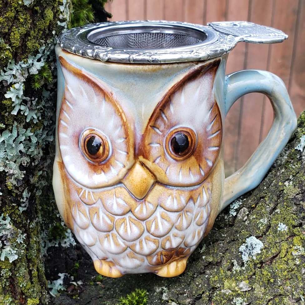 Wise Eule Zinn Tee Infuser und Becher – Pflaume Deluxe