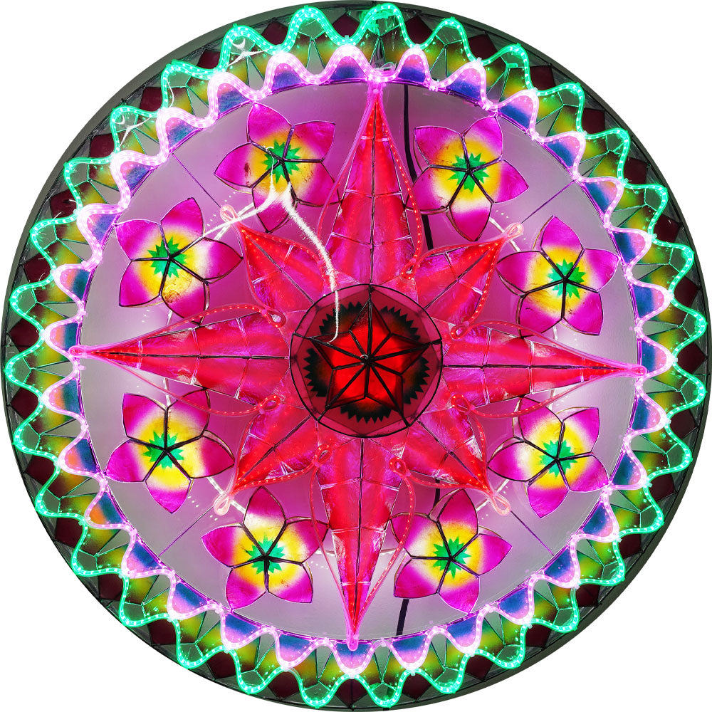 Philippinen Weihnachten Capiz Parol Laterne Stern (Tala) -Purpur / Rot / Grün – Größe 30