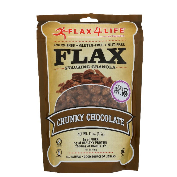 Flax4Life – Granola grob Schokolade, 11 oz – Packung mit 6 Stück