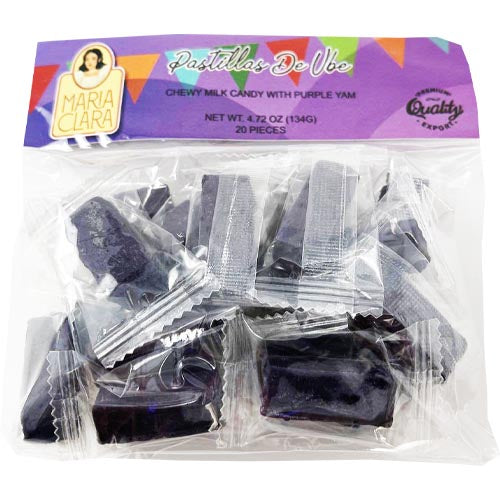 Maria Clara – Pastillas de UBE – weich zum Kauen Milch Süßigkeiten mit Violett Yam – 20 Stück – 133 G