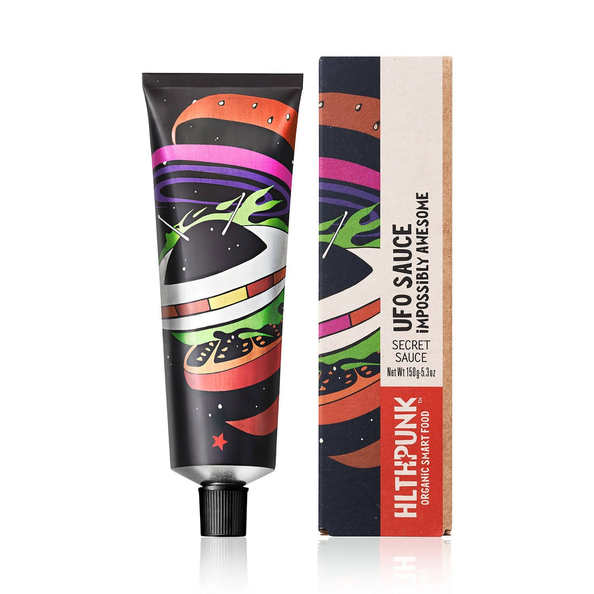 HlthPunk UFO Sauce: Vegane Burger Sauce Tube (Unmöglich genial) – 8 Röhren x 150g