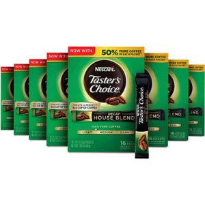 Nescafe Taster’s Choice Entkoffein Instant-Kaffee Einzel, 16 Zähler (Packung mit 8)