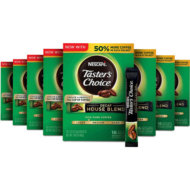 Nescafe Taster's Choice Deca Instantkaffee Singles, 16 Stück (Packung mit 8 Stück)