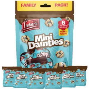 Lieber’s Mini Dainties Familienpackung, Schokoladen-Fudge gefüttert knusprige Kekse, 6 individuelle Taschen