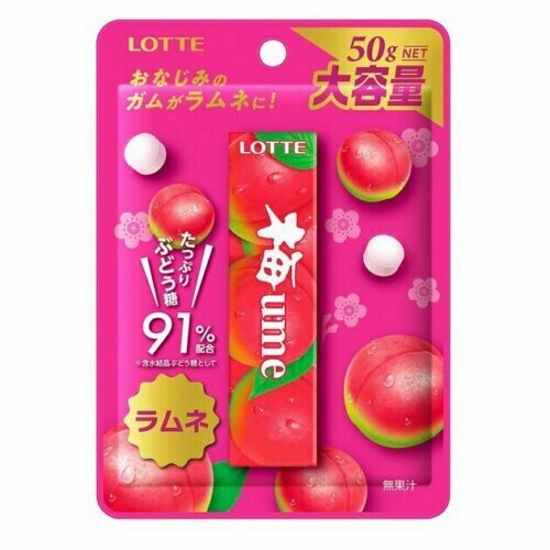 Lotte, Hart Ramune Zucker-Süßigkeiten, 50g, Ume Pflaume