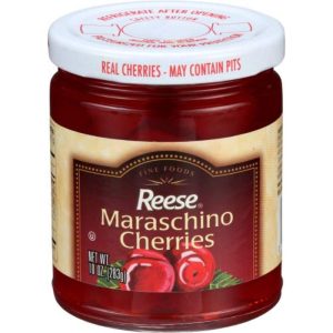 Reese Maraschino rote Stammkirschen 10 Unzen – Packung mit 12 Stück