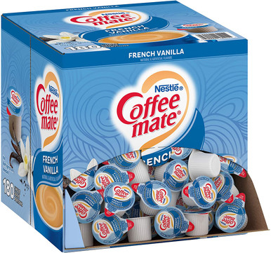 Nestle Kaffee Mate Kaffee Creamer, Französisch Vanille, flüssige Creamer Singles, Nicht-Milchprodukte, keine Kühlung, 180 Stück