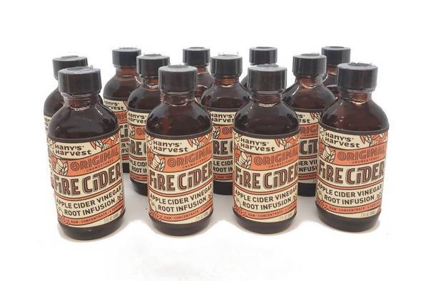 Original Fire Cider (ungezuckerte Apfelessig-Wurzel-Infusion) Flaschen – 16 x 2oz