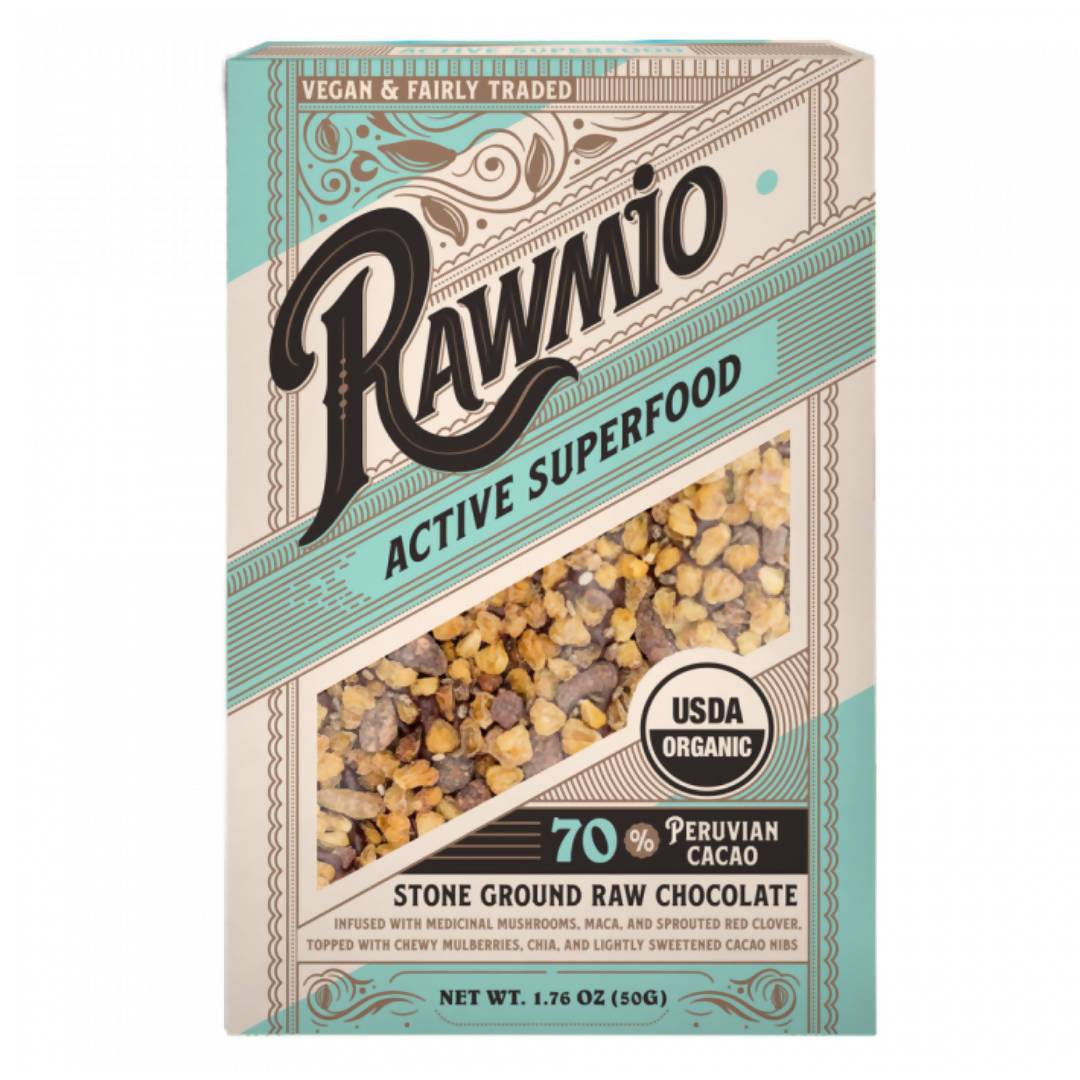Rawmio Active Superfood Bio Rohschokolade Rinde – 12 Riegel x 1,76 oz