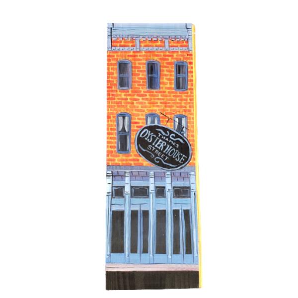 Linda Amtmann – Holzplanke mit Motiv Thames Street Oyster House