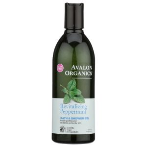 Avalon Organics Bad & Dusche Gel Pfefferminze, 12 Unzen – Packung mit 1