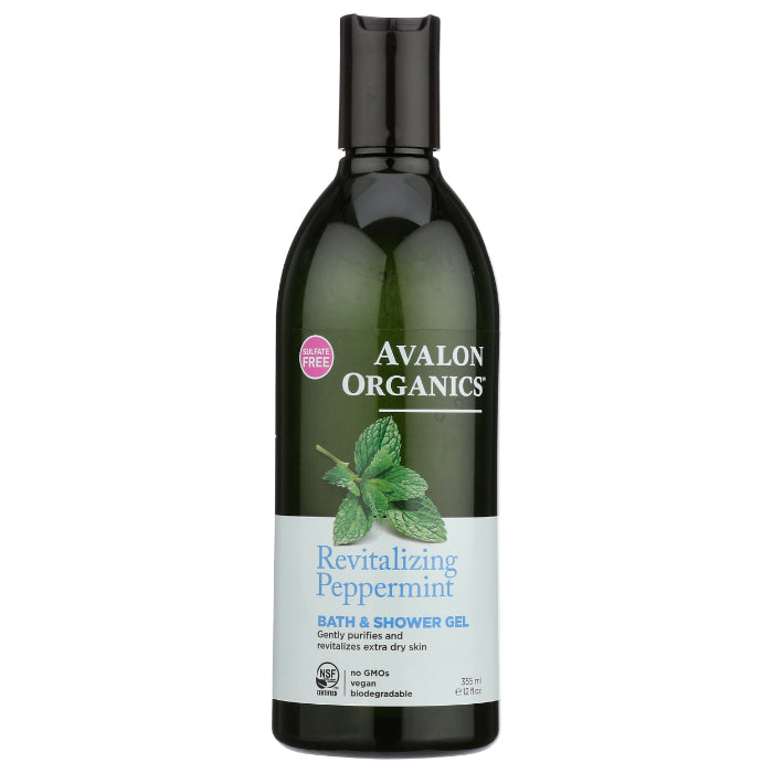 Avalon Organics – Bade- & Duschgel Pfefferminze, 12 oz – Packung mit 1 Stück