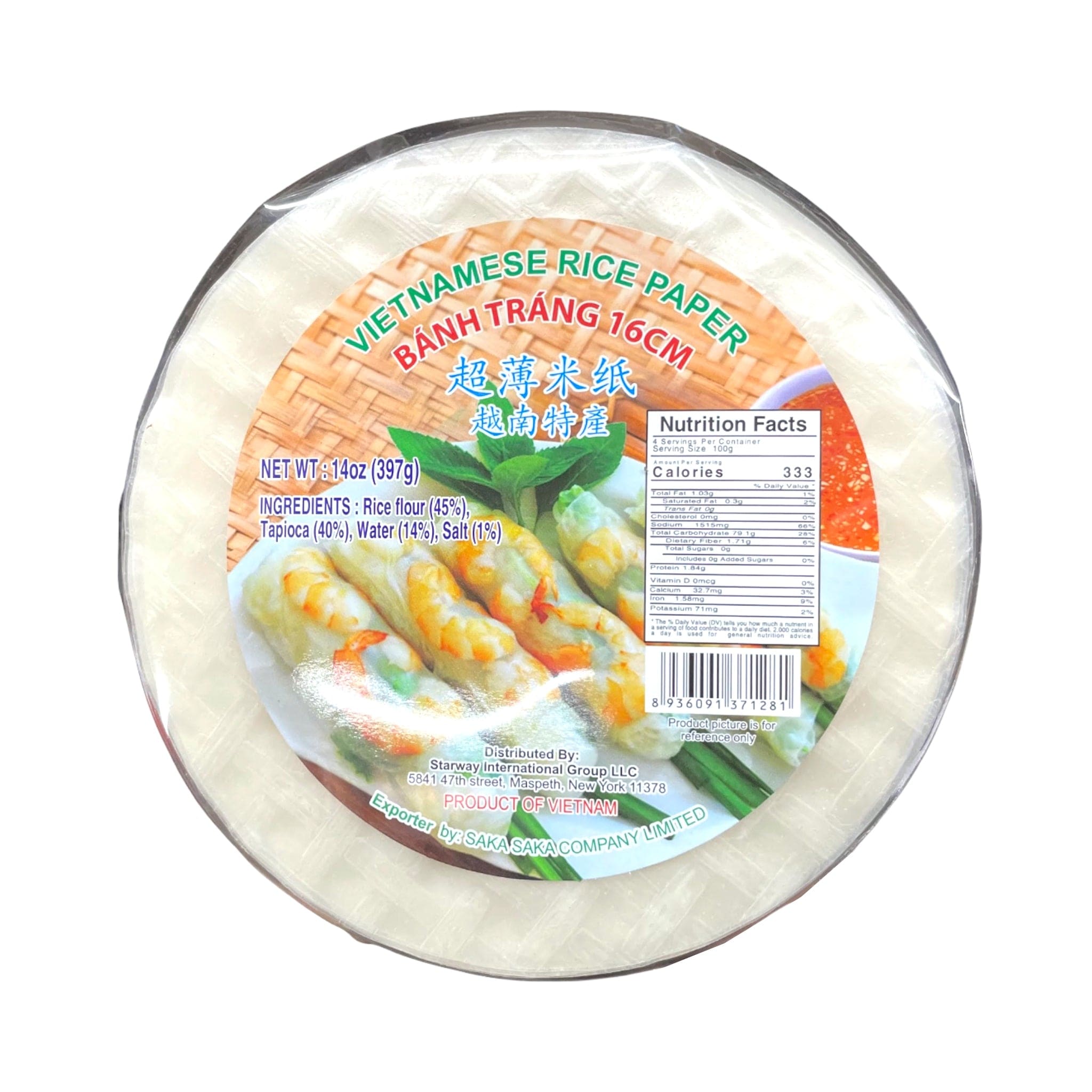 Saka Saka Vietnamesisches Reispapier (Banh Trang)