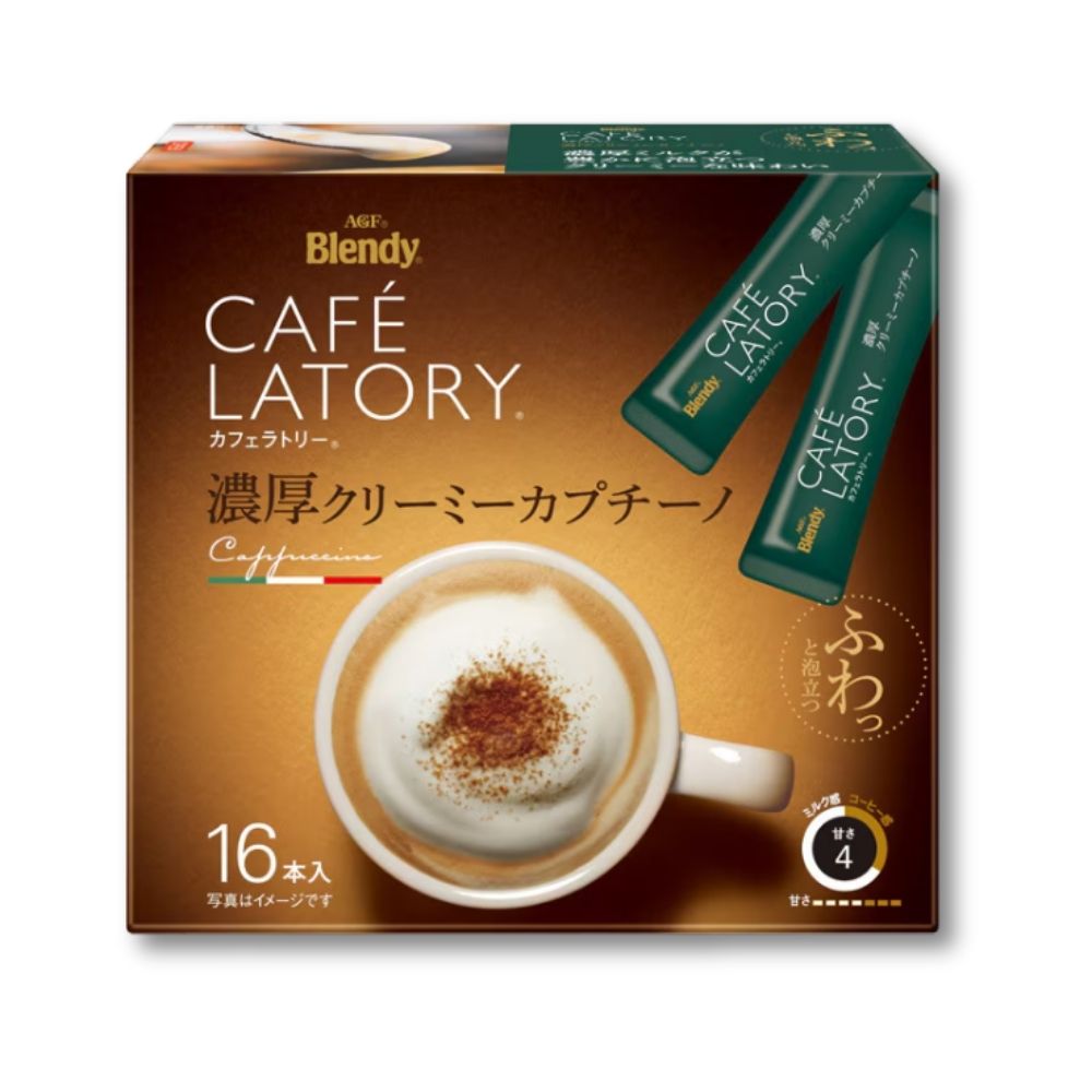 AGF Blendy Cafe Latory Stick Cremiger Cappuccino (Sofortkaffee) 16 Stück
