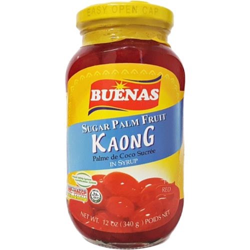 Buenas Zuckerpalmenfrucht in Sirup – Kaong – Rot – 12 OZ