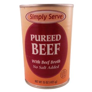 Simply Serve Pureed Beef with Beef Brühe, kein Salz zugesetzt
