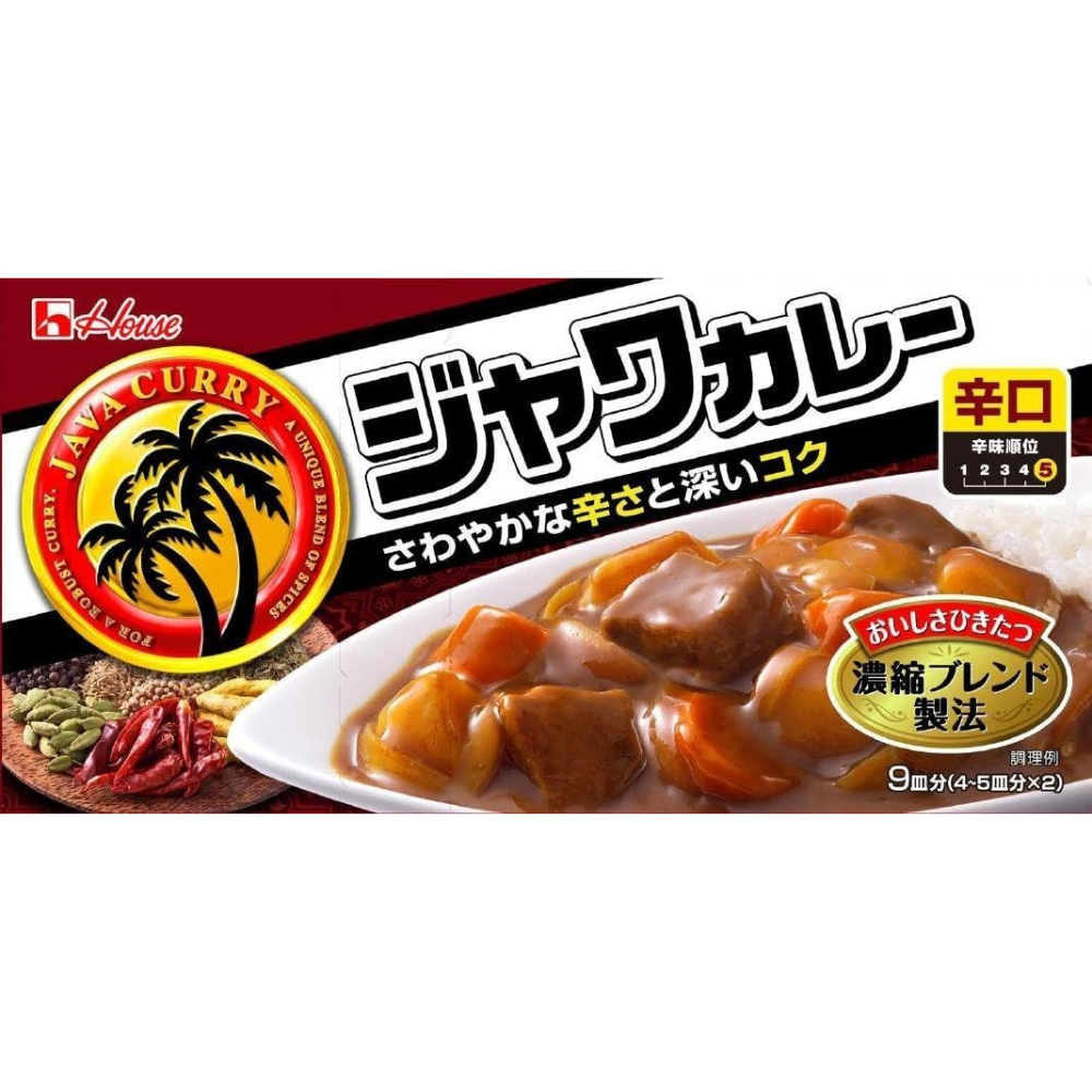 House Foods Java Curry Hot 104g – Hergestellt in Japan – Tokyo Sakura Mall