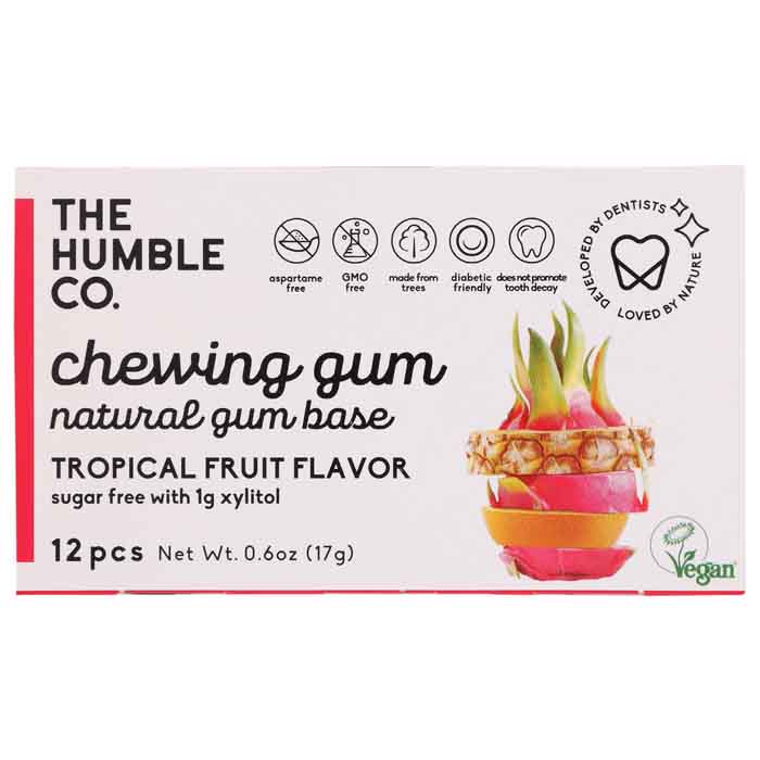 The Humble Co – Kaugummi Tropical Frucht, 12 Stück – Packung mit 12 Stück