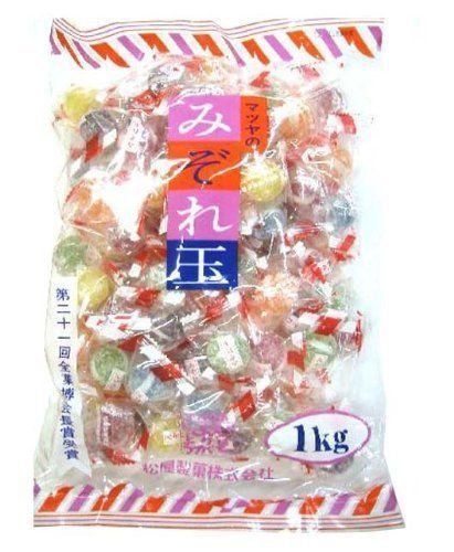 Matsuya, Mizoredama, hart Süßigkeiten, 6 Arten Geschmack, Soda & Früchte, 1kg