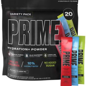 Prime Hydration + Electrolyte Pulvermischung Sticks Vielfalt Packung, 20 zählen