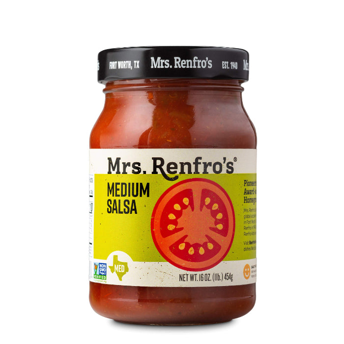 Mrs. Renfro's Salsa Picante mittel 16 Oz – Packung mit 6 Stück