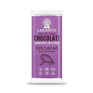 Lakanto 55% Cacao Schokoladenriegel mit Kakao-Nibs – Keto & lecker
