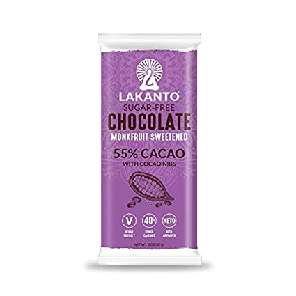 Lakanto 55% Kakao Schokoriegel mit Kakaonibs – Keto & Delicious