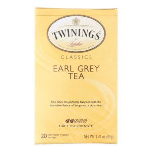 Twinings Dekoffein Earl Grauer Tee, 20 Beutel Packung mit 6