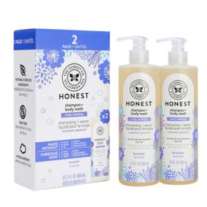 The Honest Company Truly Calming Lavender Shampoo Körperwäsche + Conditioner Bundle, Lavendel 17 oz (2 Zählung)