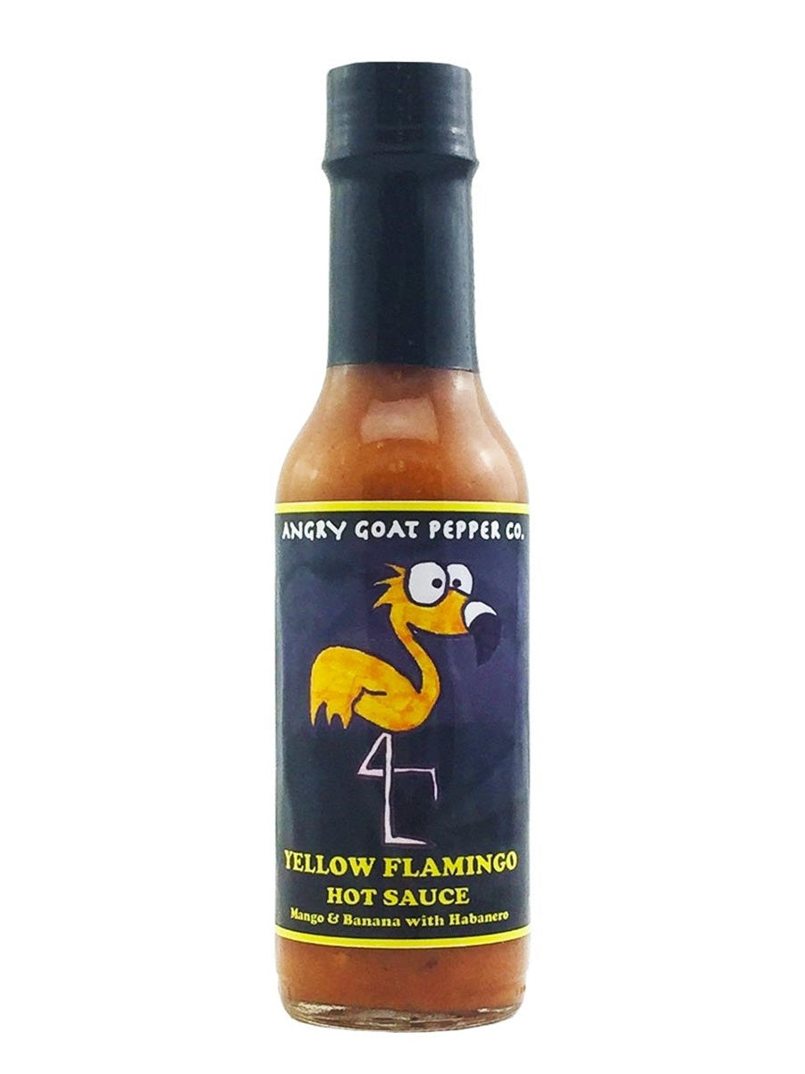 Chilisauce Angry Goat Pfeffer Co gelb Flamingo Mango & Banane Habanero