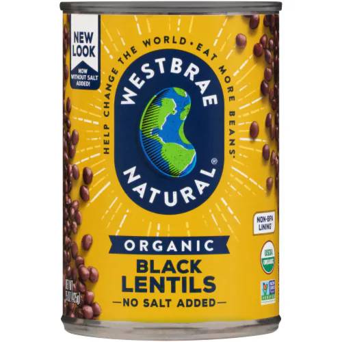Westbrae natürliche organische schwarze Linsen 15 Oz – Packung mit 12