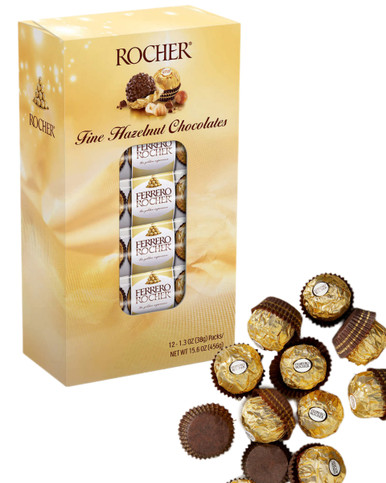 Ferrero Rocher Fine Haselnuss Pralinen, 1,3 oz, 12 Stück