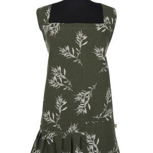 Raine & Humble – Apron geräucherte Pinafore Oliven grün