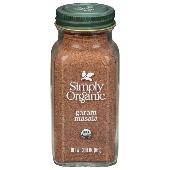 Simply Organic Würzige Garam Masala Flasche, 3 Oz – 6er Packung